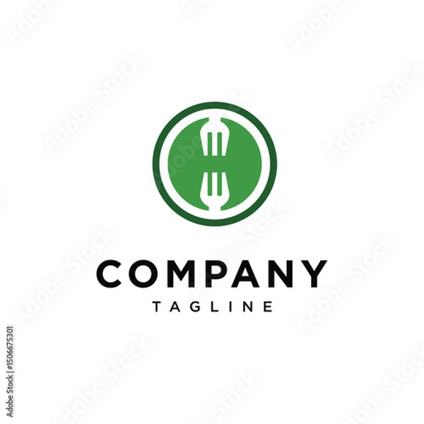 Fototapeta Circle Fork Logo Icon vector