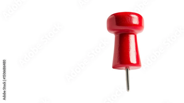 Fototapeta Red Push Pin, Isolated on Transparent Background, Office Supply, Stationery, pushpin, pin, thumbtack