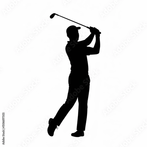 Obraz golf player silhouette