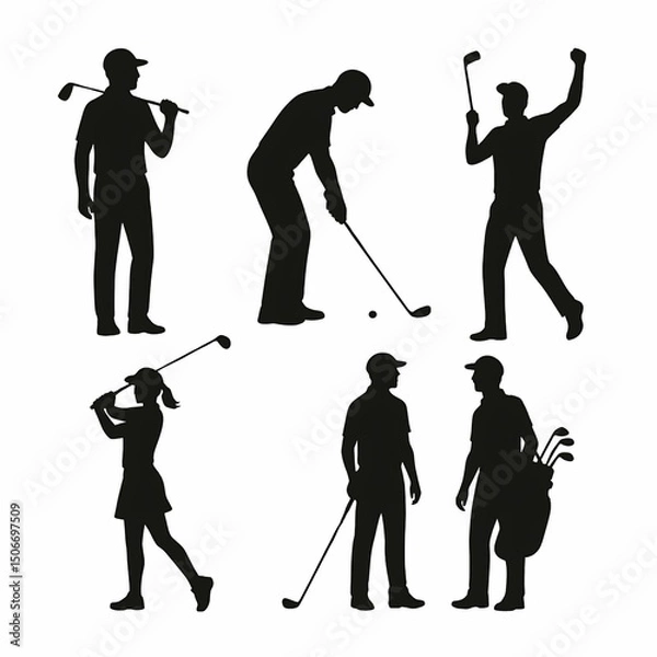Obraz golf player silhouette