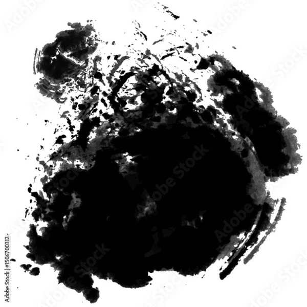 Obraz Chinese ink  stroke calligraphy artistic texture vector graphic design element