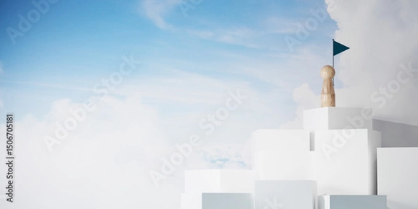 Fototapeta Hr, HRM, Human resources management concept. Wooden cube block print screen person. teamwork concept.