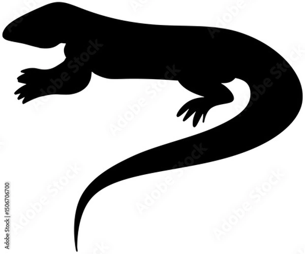 Obraz Silhouette of a curacao whiptail lizard vector
