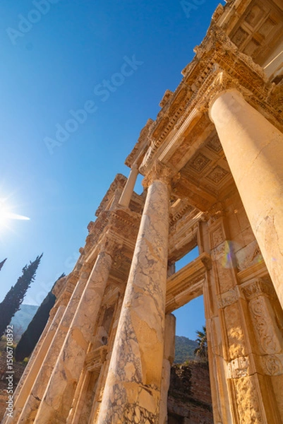 Obraz Library of Celsus. Famous building of Ephesus in Izmir. Visit Turkey