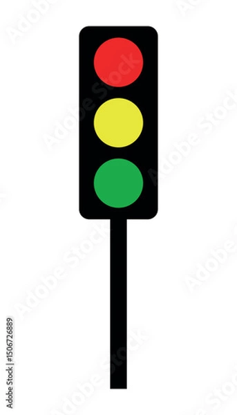 Fototapeta traffic light icon street sign. road signal sign. red yellow and green traffic light sign icon. traffic control light. vector illustration on transparent background