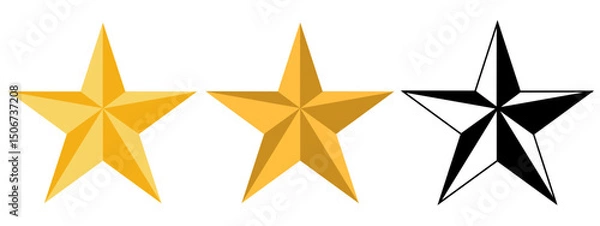 Obraz Star vector icon symbol designed in filled, outline, line and stroke style. Concept for star rating, feedback, bookmark, customer review, quality, marking. Isolated vector illustration.	