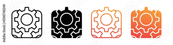 Fototapeta Setting Multi Style Icon Set Vector 