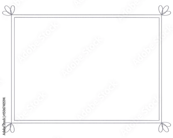 Fototapeta 縁飾りのある手描き風フレーム　グレー