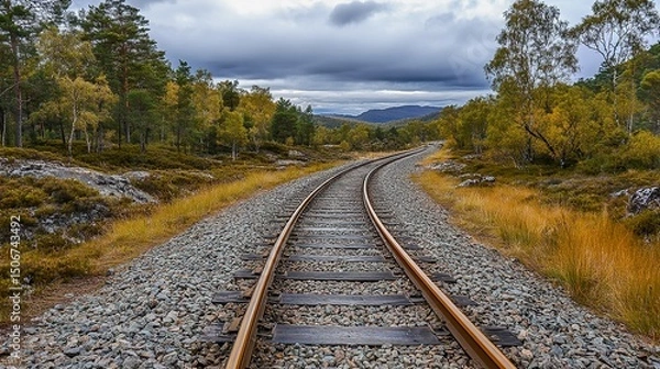 Obraz railway in the autumn