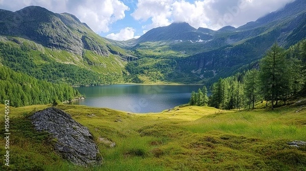 Obraz mountain lake in the alps