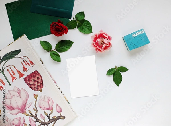 Obraz Mock up. Hipster poster scandinavian style with blank frame