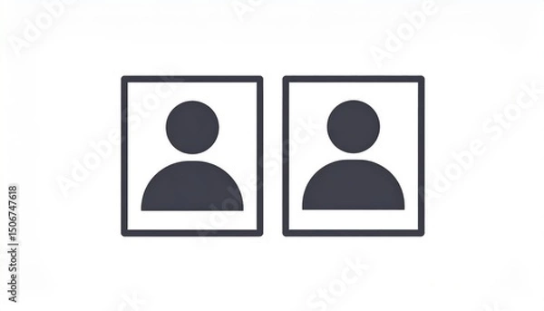 Obraz Two people icon, a symbol of connection, communication, and teamwork in digital spaces