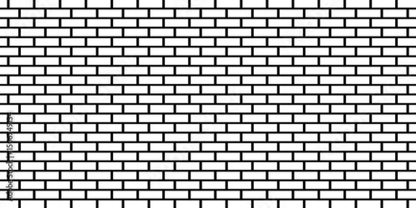 Fototapeta Brickwork illustration. Black and white brick texture. Brick wall pattern design.