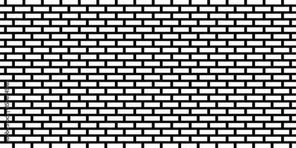 Obraz Brickwork illustration. Black and white brick texture. Brick wall pattern design.