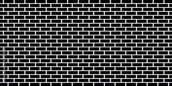 Obraz Brickwork illustration. Black and white brick texture. Brick wall pattern design.