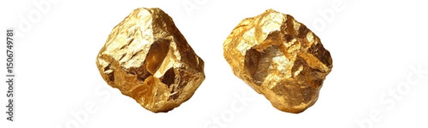 Obraz gold nuggets, isolated on transparent background