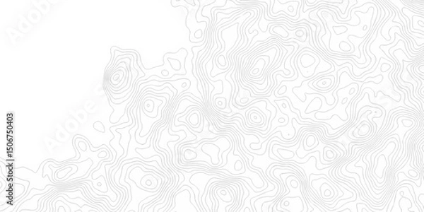 Fototapeta Topographic map patterns. White wave paper curved reliefs abstract background. Black and white lines seamless Topographic map patterns. Vintage outdoors style. Contours map background. 