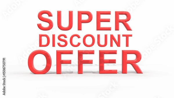 Obraz Super Discount Offer 3D text Design