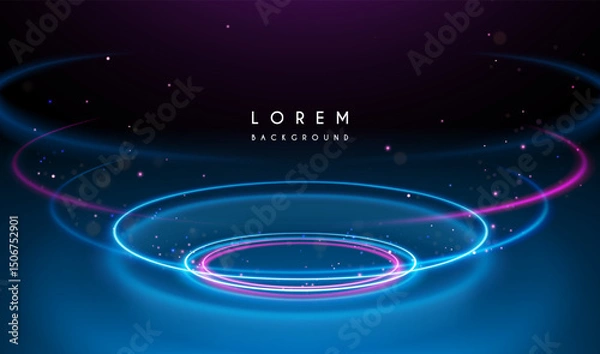 Fototapeta Light rings stage with sparks