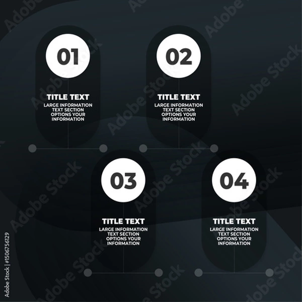 Fototapeta black and white infographic template vector design gray transparent glass plates on abstract background
