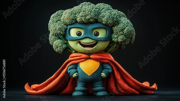 Obraz Broccoli superhero illustration