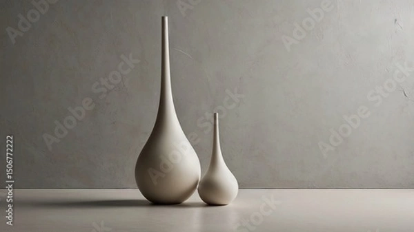 Obraz a white vase on a light background