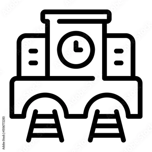 Obraz train station line icon