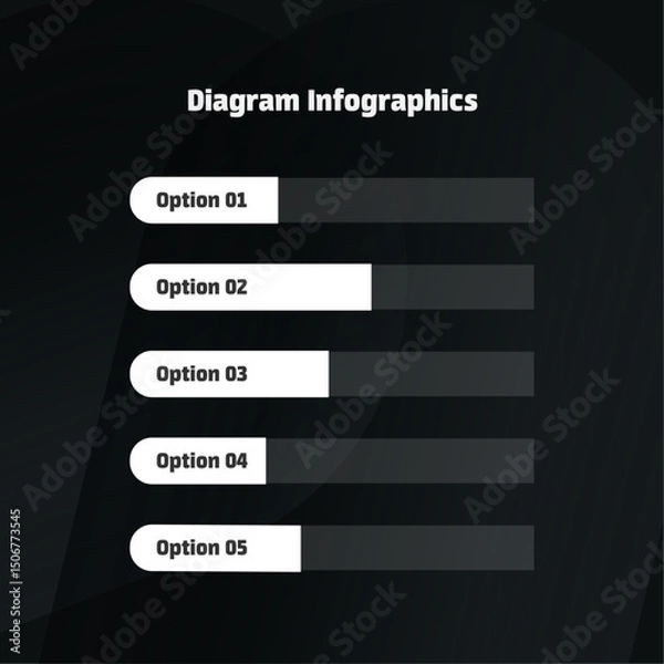 Fototapeta diagram infographics vector template on black abstract background