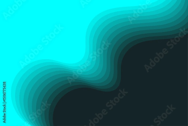 Obraz Curved layers in paper cut style creating trendy abstract vector background design with artistic geometric flow