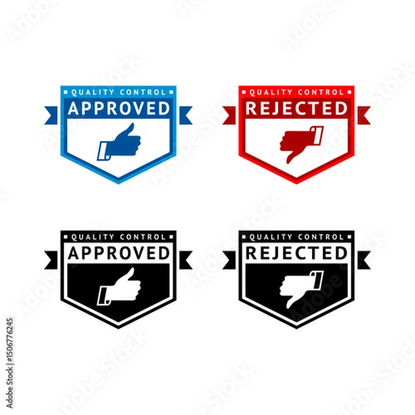 Fototapeta Badge like and dislike, thumbs up and thumbs down
