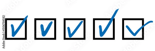 Fototapeta 手描きチェックボックス　マーク　アイコンセット	