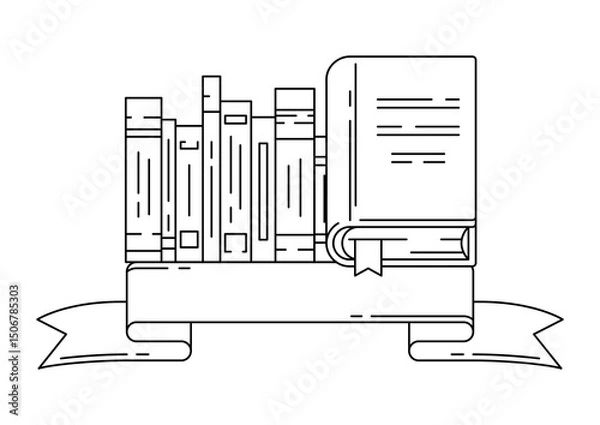 Obraz Illustration with book. Image for education and school.