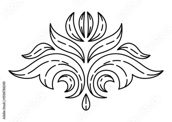Obraz Floral element in baroque style. Decorative curling plant.
