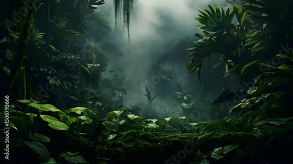 Obraz rain forest in the night