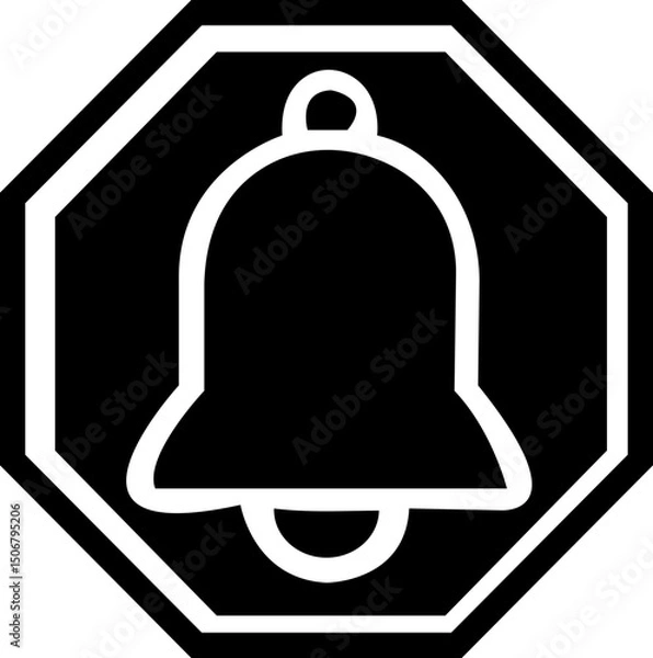 Fototapeta Notification bell icon , alert icon for incoming inbox message, ringing bell icon set with alert and reminder symbols. Includes mobile and web app elements, perfect for social media, messages, updates