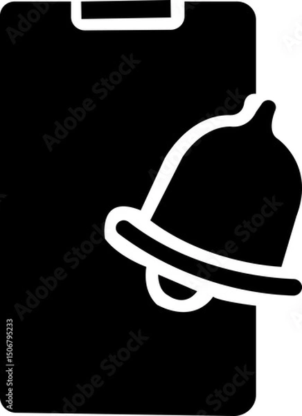 Obraz Notification bell icon , alert icon for incoming inbox message, ringing bell icon set with alert and reminder symbols. Includes mobile and web app elements, perfect for social media, messages, updates
