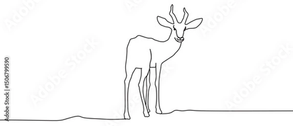 Obraz springbok line art with trans...