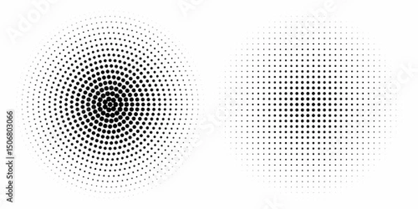 Fototapeta Set of black halftone dots backgrounds. vector modern dots halftone,Pop art comic style gradient circle halftone set Vector isolated on white background dots pattern. dots circle vector ilustration
