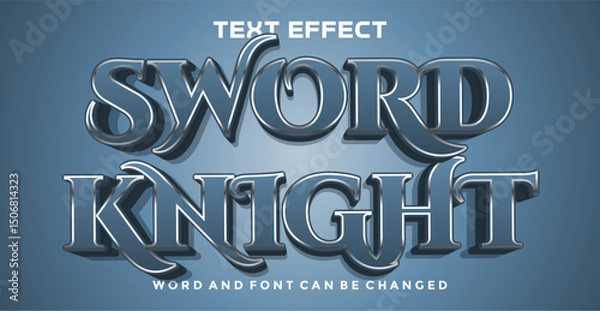 Fototapeta Sword knight editable text effect