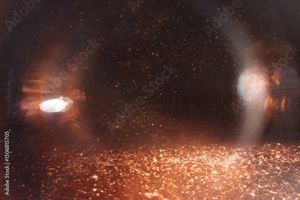 Fototapeta abstract glitter gold and black lights background. de-focused