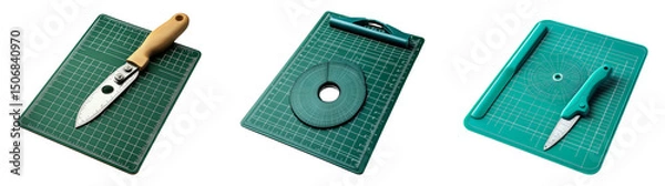 Fototapeta Isolated crafting tools on a transparent background for design projects