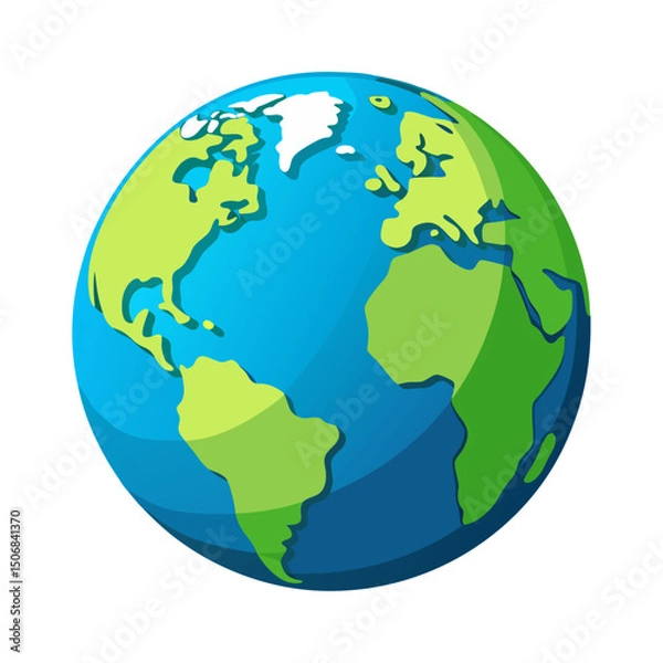 Obraz Globe 3d Earth illustration vector with white background