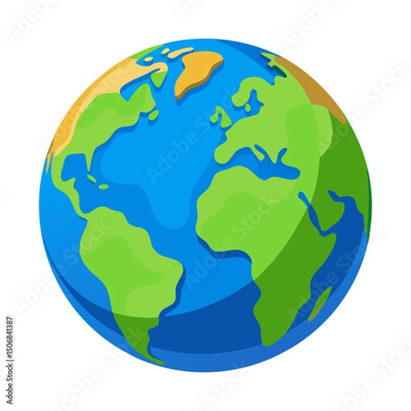 Obraz Globe 3d Earth illustration vector with white background