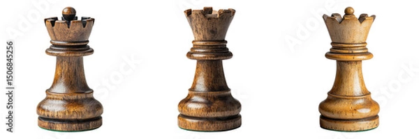 Fototapeta Isolated Chess Pieces on Transparent Background for Creative Use