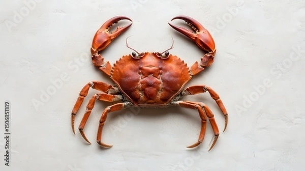 Fototapeta Ancient Fossilized Crab Embedded in Snowy Surroundings for Stock Photography