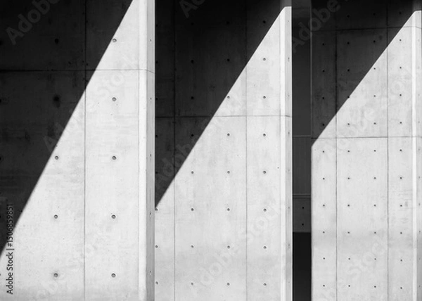 Obraz Architecture details Concrete Wall Bias columns Shade Shadow lighting Industry background 