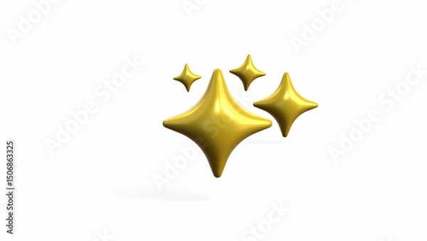 Obraz Three star Golden 3D design