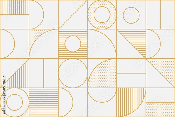 Fototapeta Premium collection of seamless gold patterns with abstract geometric shapes and elegant ornamental style