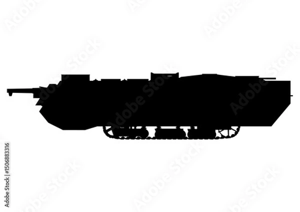 Obraz サン・シャモン突撃戦車 Char de rupture Saint Chamond シルエット フランス 第一次世界大戦 WWI