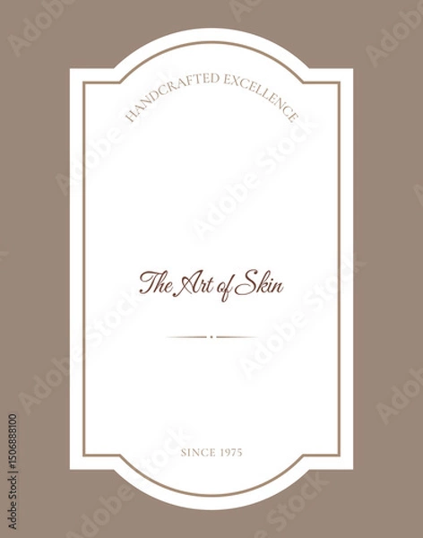 Obraz Isolated white elegant Label in minimalistic style with text. Good for cosmetics, perfumery, beauty and spa goods, home and decor items, wellness products